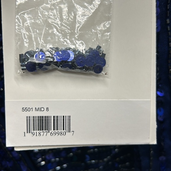 Mac Duggal 5501 NWT SEQUINED WRAP OVER BISHOP SLEEVE GOWN - Picture 8 of 12